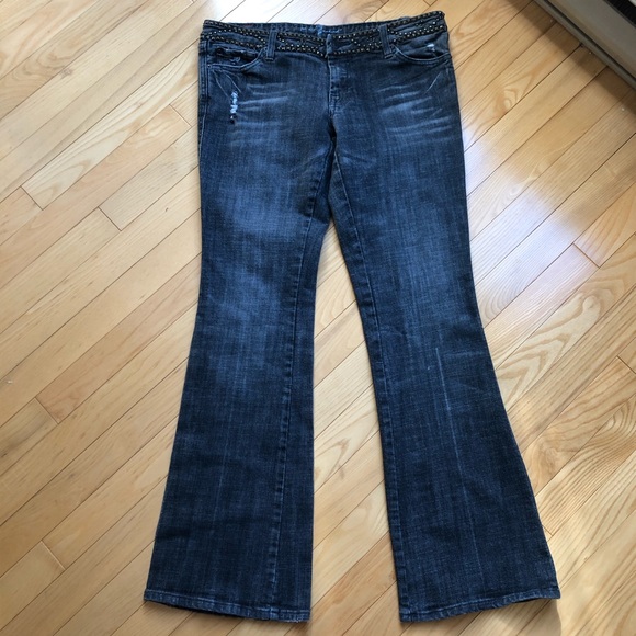 7 For All Mankind black faded A pocket jeans sz 27 - Picture 3 of 16